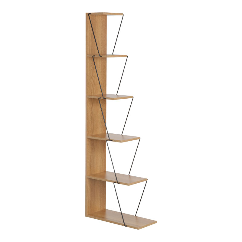 Bookcase mini Tars pakoworld sonoma-black130x22x146cm Bookcase mini Tars pakoworld sonoma-black130x22x146cm