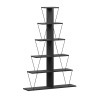 Bookcase mini Tars pakoworld dark grey-black100x22x150cm
