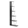 Bookcase mini Tars pakoworld dark grey-black100x22x150cm