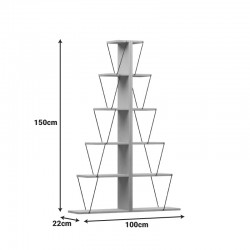 Βιβλιοθήκη mini Tars pakoworld ανθρακί-μαύρο 130x22x146εκ