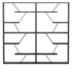 Βιβλιοθήκη Tars pakoworld ανθρακί-μαύρο 168x24x157εκ