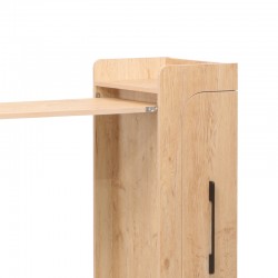 Winely pakoworld melamine bar table in natural shade and black metal 122x44.5x108cm Winely pakoworld melamine bar table in natural shade and black metal 122x44.5x108cm