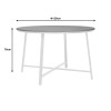 Τραπέζι Gianno pakoworld μελαμίνη σε φυσική απόχρωση και πόδι λευκό μέταλλο Φ120x76εκ