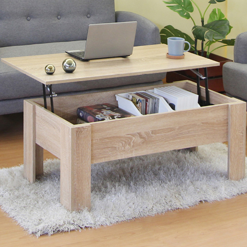 Ferza pakoworld coffee table polymorphic in oak color 100x50x42cm