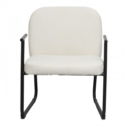 Vindor pakoworld visitor chair cream fabric with black metal leg 65x68.5x79.5cm Vindor pakoworld visitor chair cream fabric with black metal leg 65x68.5x79.5cm