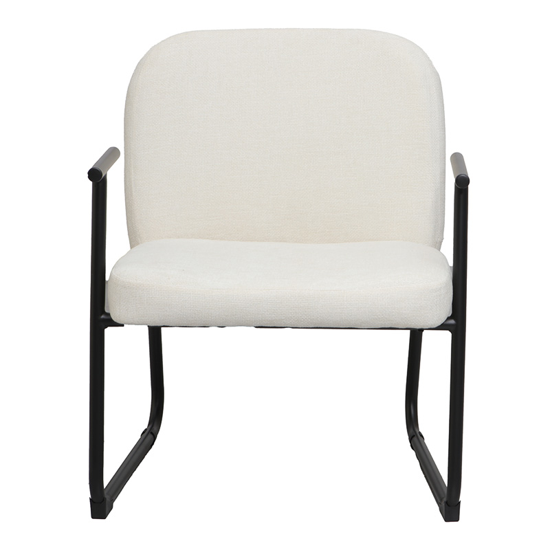 Vindor pakoworld visitor chair cream fabric with black metal leg 65x68.5x79.5cm Vindor pakoworld visitor chair cream fabric with black metal leg 65x68.5x79.5cm