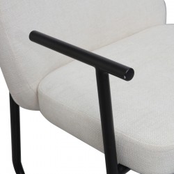 Vindor pakoworld visitor chair cream fabric with black metal leg 65x68.5x79.5cm Vindor pakoworld visitor chair cream fabric with black metal leg 65x68.5x79.5cm