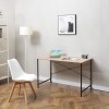 Work desk Senzia pakoworld in natural color with black metal 120x60x75cm