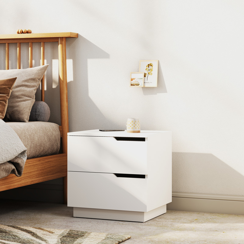Verena I bedside table pakoworld in white shade 48x40x48cm