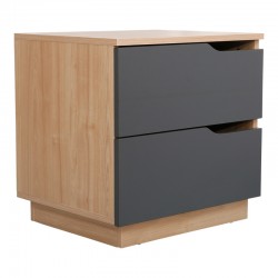 Verena I bedside table pakoworld in natural- antharcite shade 48x40x48cm