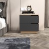 Verena bedside table pakoworld in natural- antharcite shade 48x40x48cm