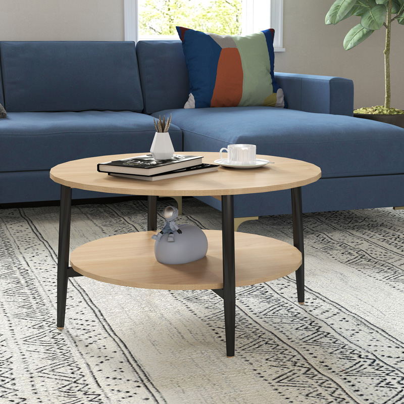 Kody table pakoworld metal black in natural shade Φ80x45cm Kody table pakoworld metal black in natural shade Φ80x45cm