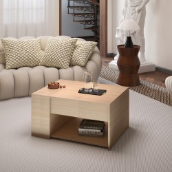 Aravis table with pakoworld polymorphic in natural shade 80x60x42cm Aravis table with pakoworld polymorphic in natural shade 80x60x42cm