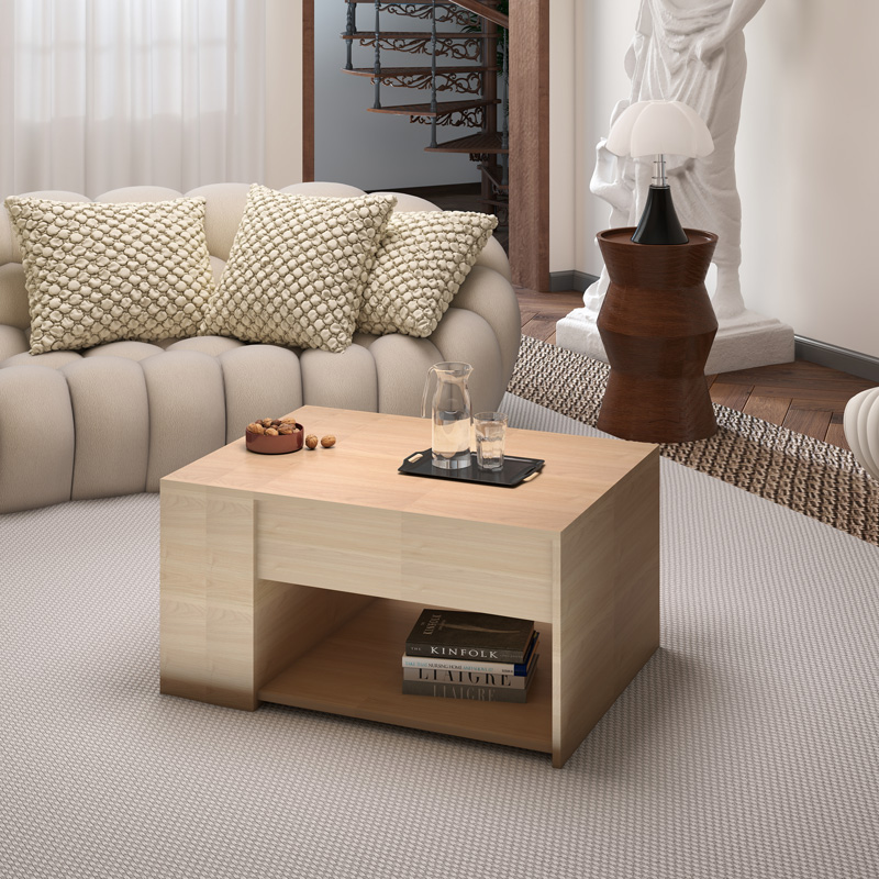 Aravis table with pakoworld polymorphic in natural shade 80x60x42cm Aravis table with pakoworld polymorphic in natural shade 80x60x42cm