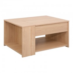 Aravis table with pakoworld polymorphic in natural shade 80x60x42cm Aravis table with pakoworld polymorphic in natural shade 80x60x42cm