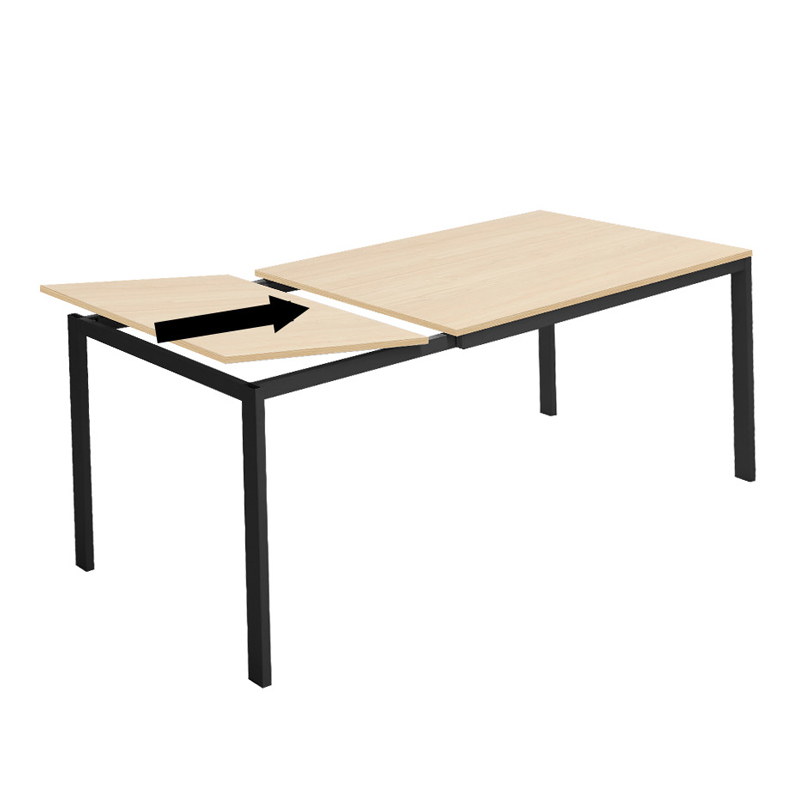 Extento pakoworld extendable table in natural color with black metal legs 120-180x74x75cm