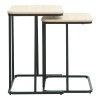 Dunest pakoworld side tables in natural shade-black metal legs 54x40x60cm