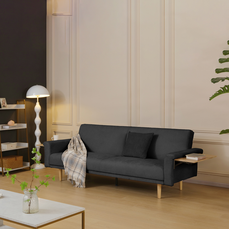 Sofa-bed Flexo pakoworld anthracite fabric 220x84.5x82cm