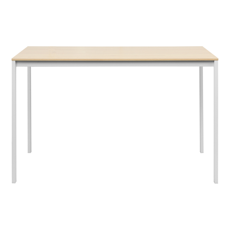 Τραπέζι Faragio pakoworld σε φυσική απόχρωση-λευκά μεταλλικά πόδια 120x75x75εκ