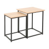 Side tables Quano pakoworld set 2 pieces in natural color and black metal