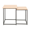 Side tables Quano pakoworld set 2 pieces in natural color and black metal