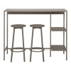 Σετ τραπέζι μπαρ Nexous pakoworld 3τεμ taupe μέταλλο 124x44x100εκ