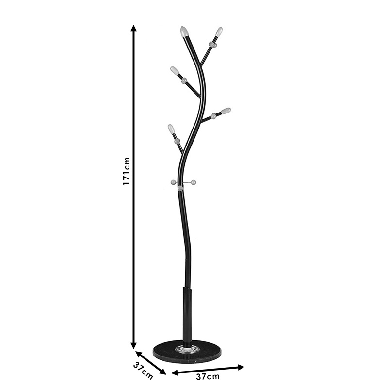 Coat Stand Sergio pakoworld metal black-natural D37x171cm Coat Stand Sergio pakoworld metal black-natural D37x171cm