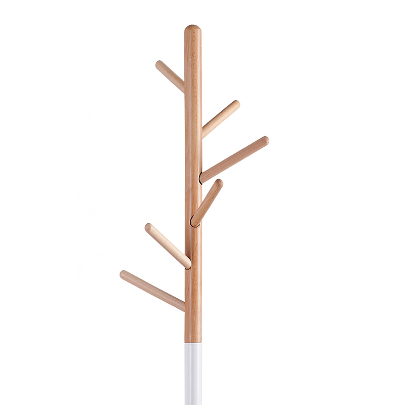 Coat Stand Marianna pakoworld metal white-natural D37x169cm Coat Stand Marianna pakoworld metal white-natural D37x169cm