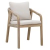 Malibu armchair pakoworld solid acacia wood-beige fabric 55x60x75cm