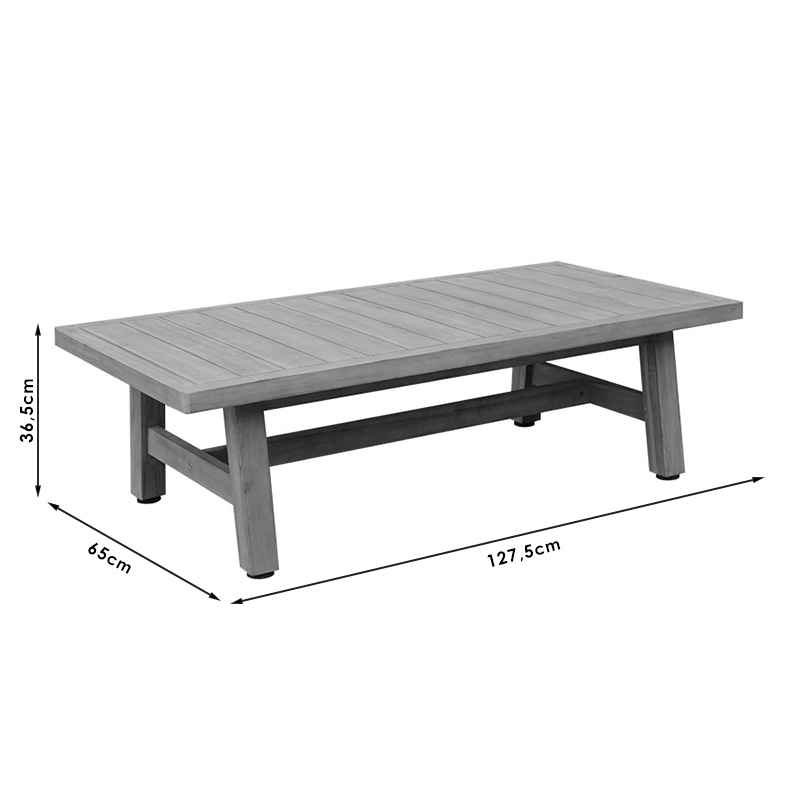 Τραπέζι κήπου Malibu pakoworld μασίφ ξύλο ακακίας 127.5x65x36.5εκ