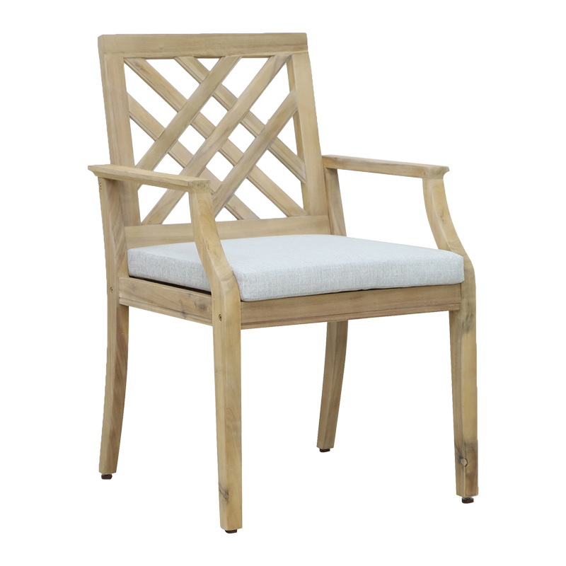 Bolen pakoworld chair solid acacia wood-beige fabric 59x63.2x89.9cm