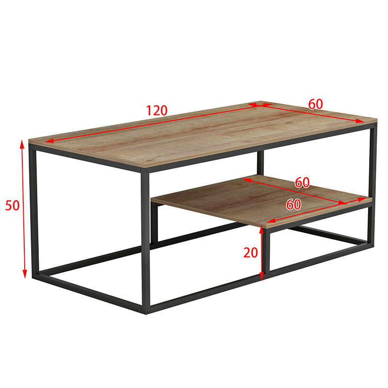 Τραπέζι σαλονιού Tondo pakoworld φυσικό 120x60x50εκ