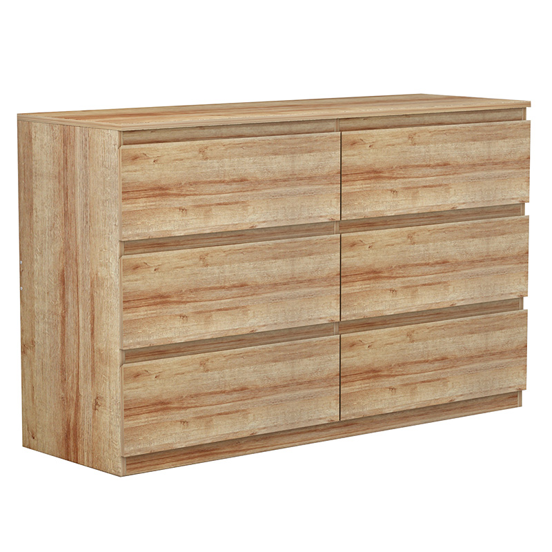 Chest of drawers Cindy pakoworld 6 drawers natural 120x40x75cm Chest of drawers Cindy pakoworld 6 drawers natural 120x40x75cm