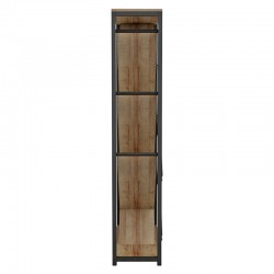 Βιβλιοθήκη Alex pakoworld φυσικό-μαύρο 74x30x153εκ
