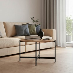 Coffee table Aisle pakoworld melamine natural-black D80x45cm