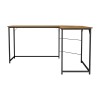 Right corner office desk Impetus pakoworld melamine walnut-black 150x50x75cm
