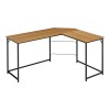 Right corner office desk Impetus pakoworld melamine walnut-black 150x50x75cm