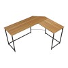 Right corner office desk Impetus pakoworld melamine walnut-black 150x50x75cm