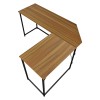 Right corner office desk Impetus pakoworld melamine walnut-black 150x50x75cm