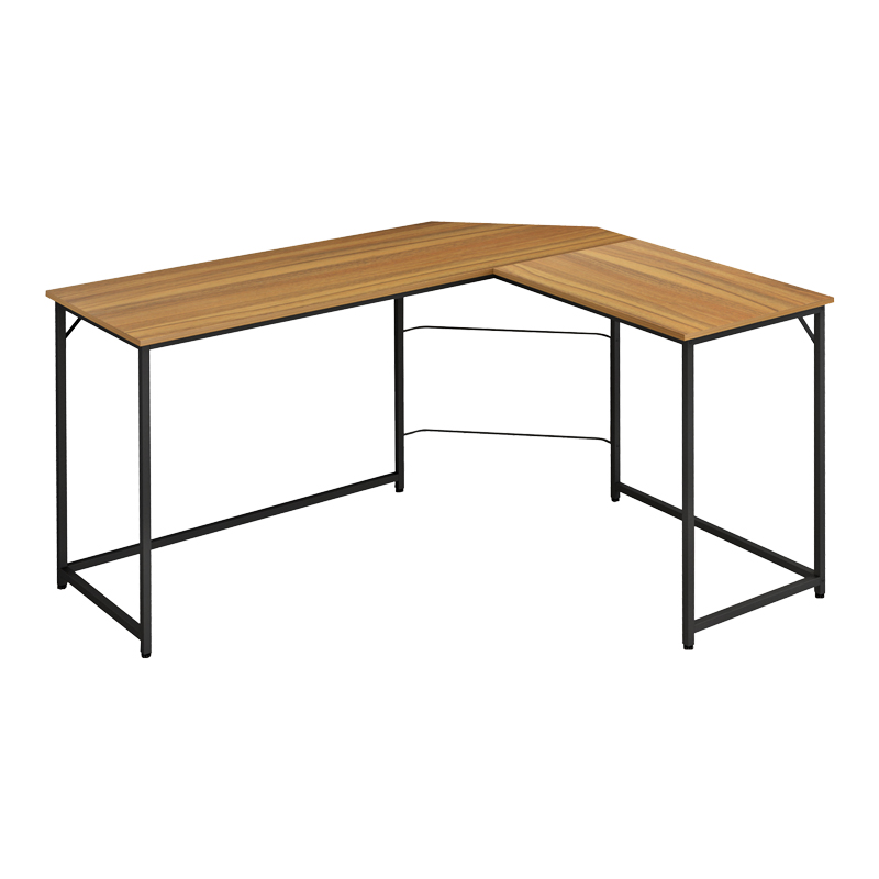 Right corner office desk Impetus pakoworld melamine walnut-black 150x120x75