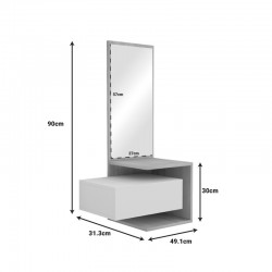 Dressing table Kendi pakoworld melamine in white-sonoma color 49.1x31.3x90cm