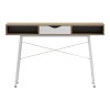 Office desk Komo pakoworld in sonoma-white color with white metallic legs 120x48x76cm