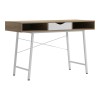Office desk Komo pakoworld in sonoma-white color with white metallic legs 120x48x76cm
