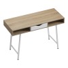 Office desk Komo pakoworld in sonoma-white color with white metallic legs 120x48x76cm
