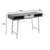 Office desk Komo pakoworld in sonoma-grey color with black metallic legs 120x48x76cm