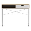 Office desk Kama pakoworld in sonoma-white color with white metallic legs 95x48x76cm