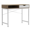 Office desk Kama pakoworld in sonoma-white color with white metallic legs 95x48x76cm