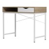 Office desk Kama pakoworld in sonoma-white color with white metallic legs 95x48x76cm