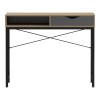 Office desk Kama pakoworld in sonoma-grey color with black metallic legs 95x48x76cm