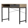 Office desk Kama pakoworld in sonoma-grey color with black metallic legs 95x48x76cm